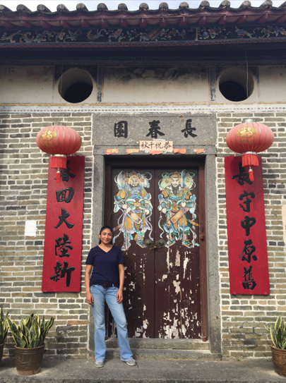 Christina in a Hong Kong Building