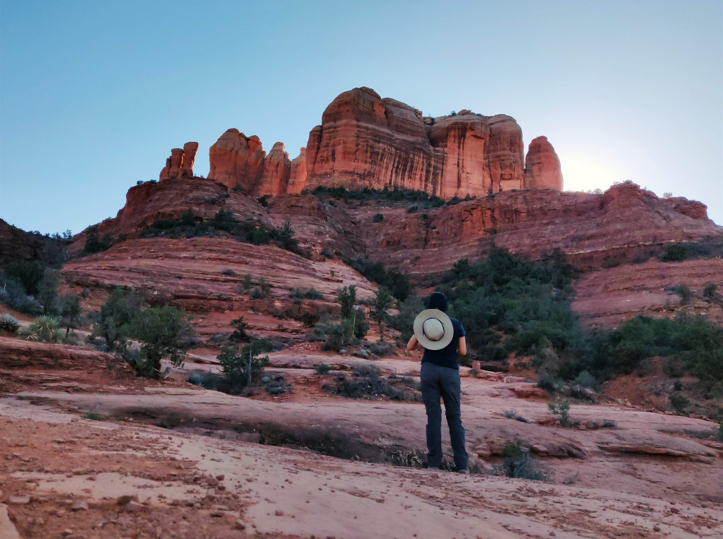 Christina near rock formation pic