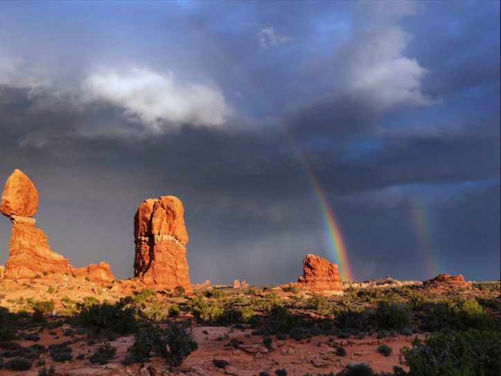 Rock Formation with a rainbow pic